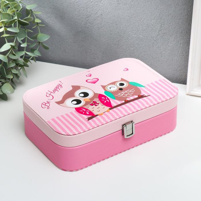 Шкатулка кожзам для украшений "Совушки на ветке и полоски" 7х14,5х22 см
Шкатулка кожзам для украшений "Совушки на ветке и полоски" 7х14,5х22 см