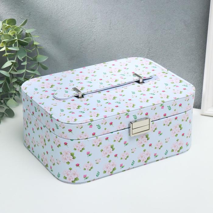 Шкатулка кожзам для украшений "Букеты цветов на нежно-голубом" 11х25,5х15,5 см
Шкатулка кожзам для украшений "Букеты цветов на нежно-голубом" 11х25,5х15,5 см