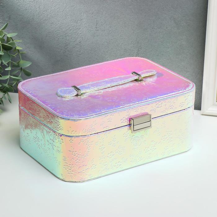 Шкатулка кожзам для украшений "Цветы на голубом перламутре" 11х25,5х15,5 см
Шкатулка кожзам для украшений "Цветы на голубом перламутре" 11х25,5х15,5 см