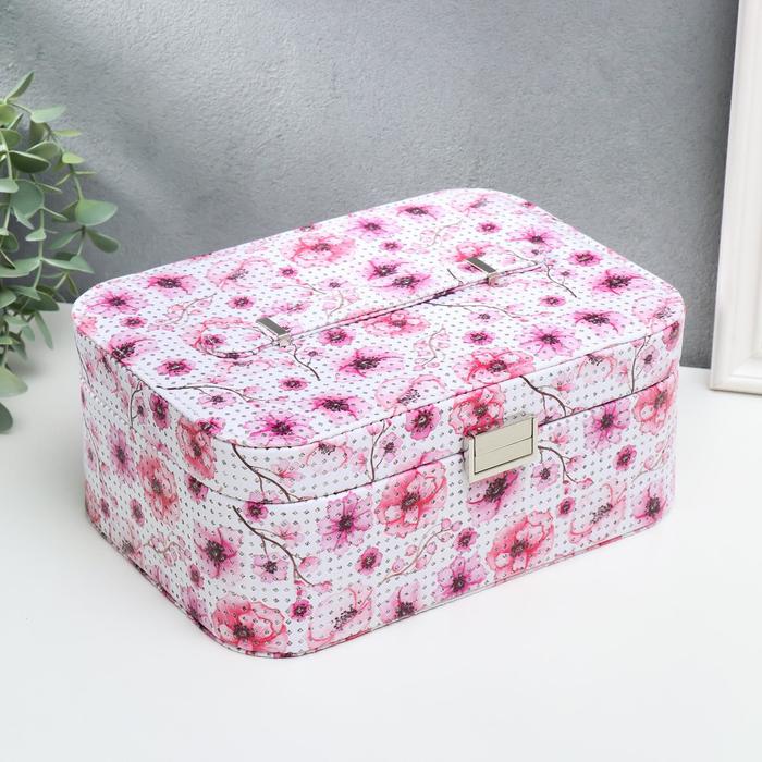 Шкатулка кожзам для украшений "Розовые маки" 11х25,5х15,5 см
Шкатулка кожзам для украшений "Розовые маки" 11х25,5х15,5 см