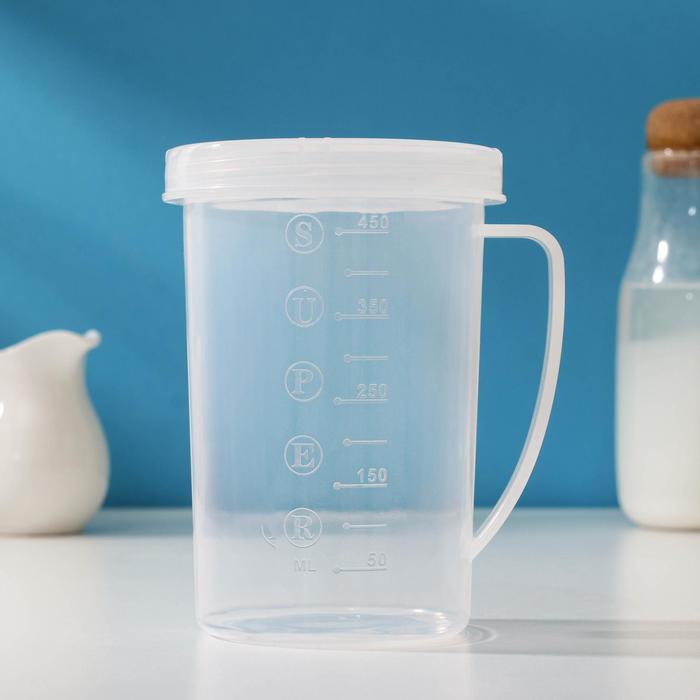 Кувшин мерный, 450 мл, с крышкой
Кувшин мерный, 450 мл, с крышкой