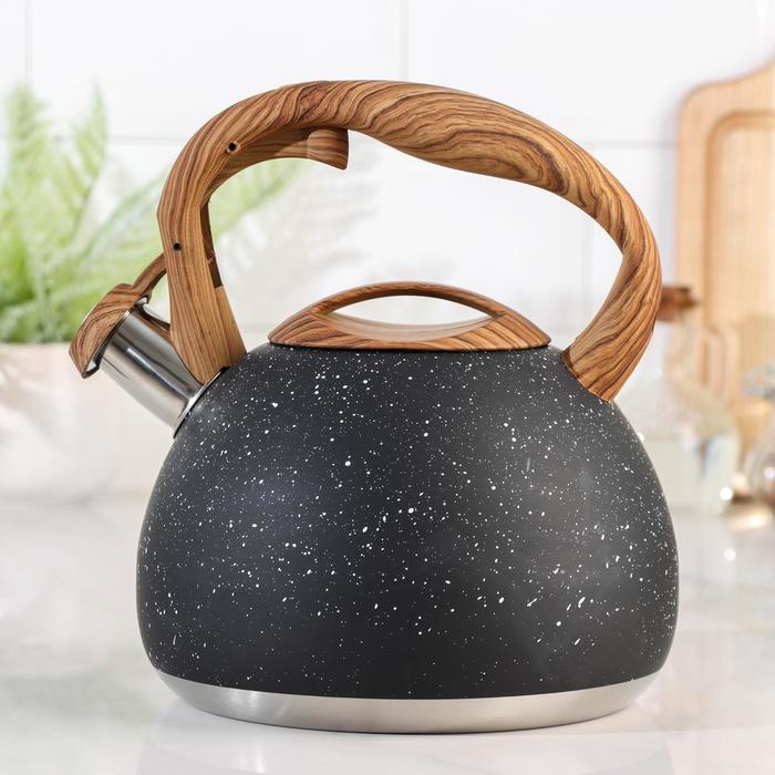 фото Чайник со свистком «мрамор», 3 л