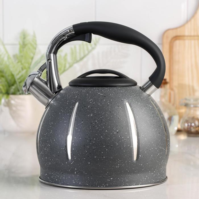 фото Чайник со свистком «мрамор», 3 л