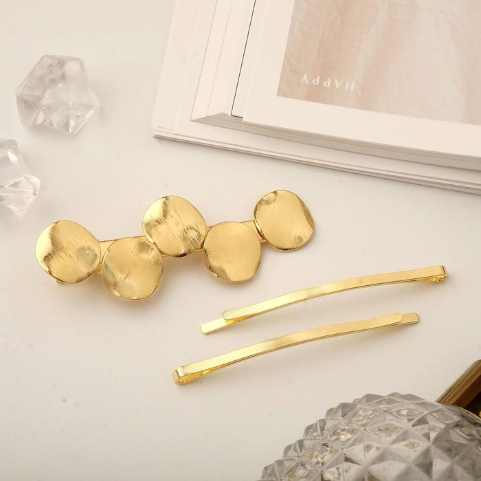 Невидимка для волос "Либерти" (набор 3 шт) кружочки литые, 6 и 6,7 см, золото
Невидимка для волос "Либерти" (набор 3 шт) кружочки литые, 6 и 6,7 см, золото