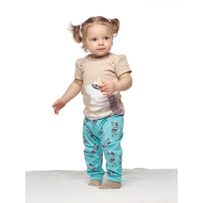 фото Комплект из футболки и брюк для девочки, рост 68 см, цвет голубой umka