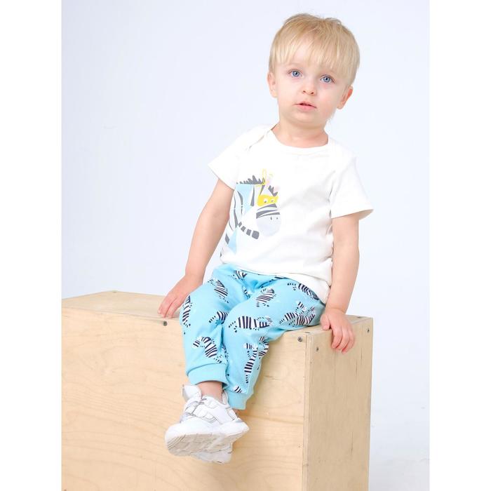 фото Брюки детские, рост 80 см, цвет голубой umka