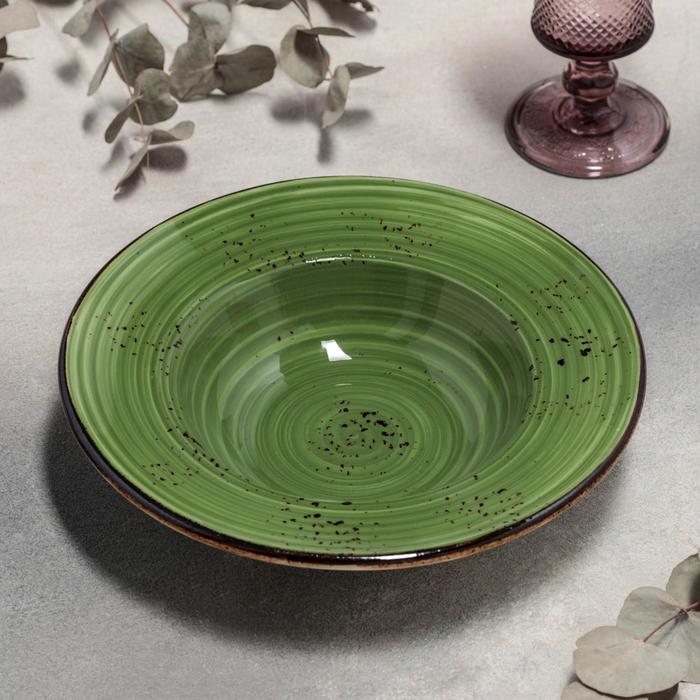 Тарелка для пасты «Бризе», d=25 см, 400 мл, цвет зелёный 
Тарелка для пасты «Бризе», d=25 см, 400 мл, цвет зелёный