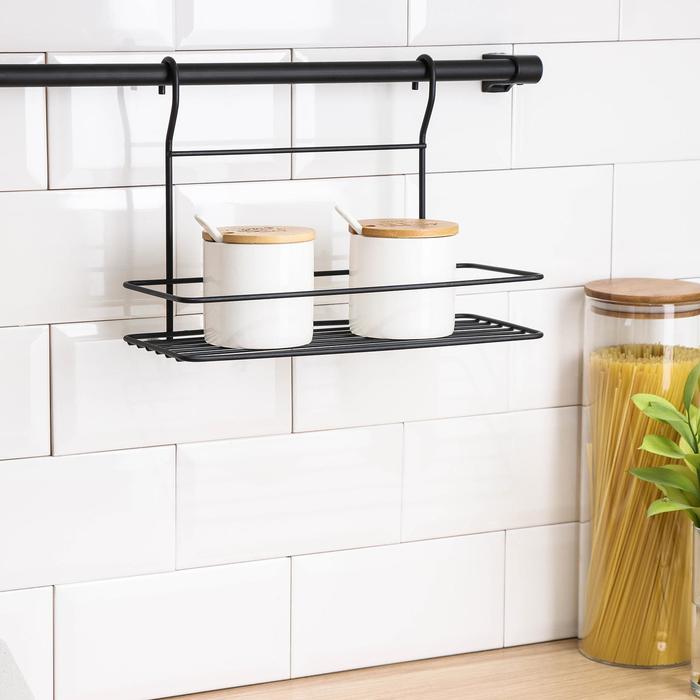 Полка на рейлинг Tekno-tel Re'Black, 1 ярус, 12×30×22 см, цвет чёрный
Полка на рейлинг Tekno-tel Re'Black, 1 ярус, 12×30×22 см, цвет чёрный