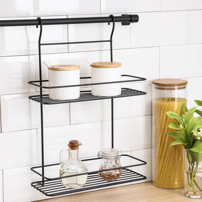 Полка на рейлинг Tekno-tel Re'Black, 2 яруса, 12×30×45 см, цвет чёрный
Полка на рейлинг Tekno-tel Re'Black, 2 яруса, 12×30×45 см, цвет чёрный