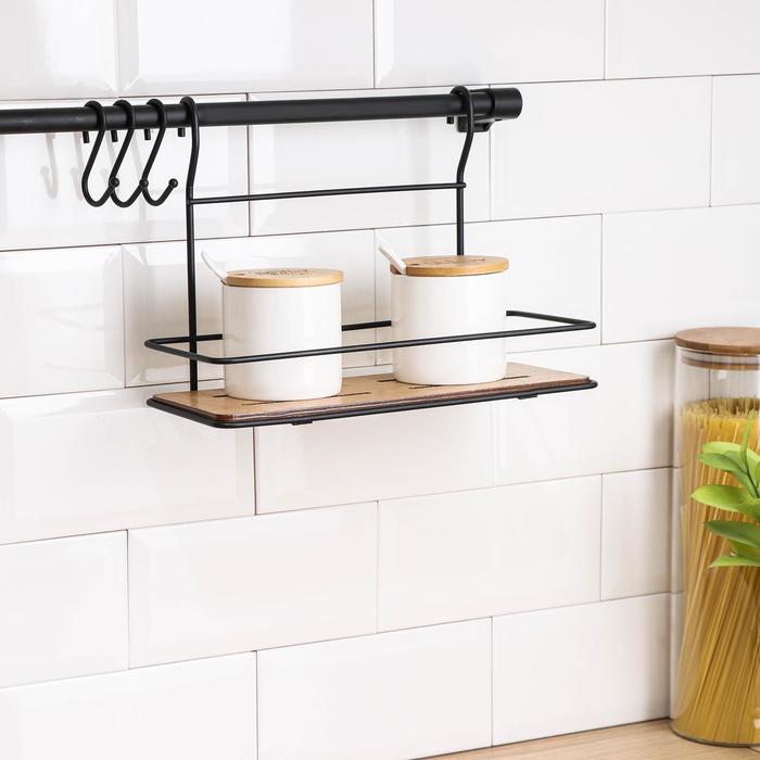 Рейлинговая система для кухни Tekno-tel Re'Black, 7 предметов, цвет чёрный 
Рейлинговая система для кухни Tekno-tel Re'Black, 7 предметов, цвет чёрный