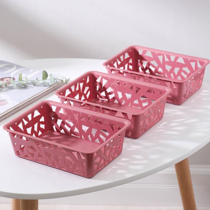 Комплект корзин универсальных, 20×14,2×8 см, цвет тёмно-розовый
Комплект корзин универсальных, 20×14,2×8 см, цвет тёмно-розовый