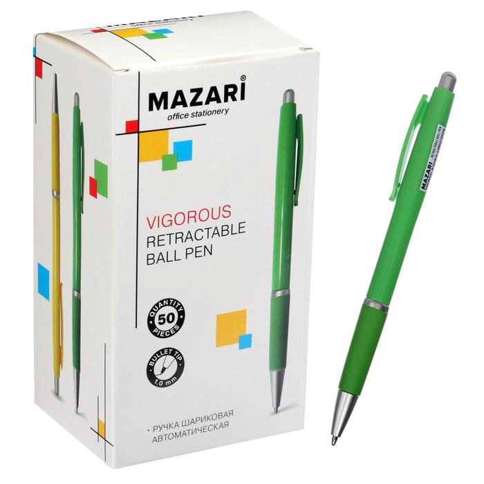 Ручка шариковая автоматическая Mazari Vigorous, 1.0 мм, резиновый упор, синяя, корпус МИКС
Ручка шариковая автоматическая Mazari Vigorous, 1.0 мм, резиновый упор, синяя, корпус МИКС