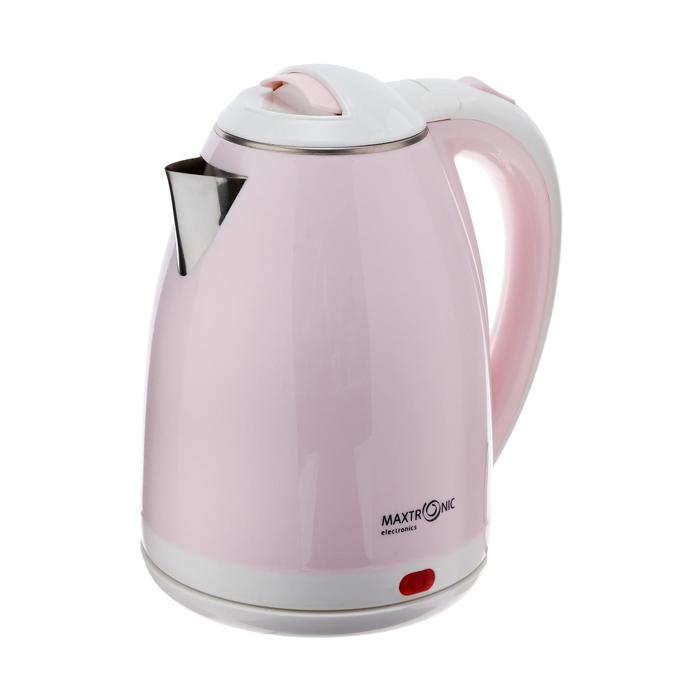 фото Чайник электрический maxtronic max-317a, пластик, колба металл, 1.8 л, 1800 вт, розовый