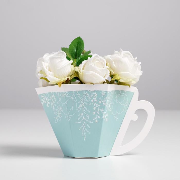 Коробка-переноска кружка "Цветы" 19,5 x 11 x 10 см