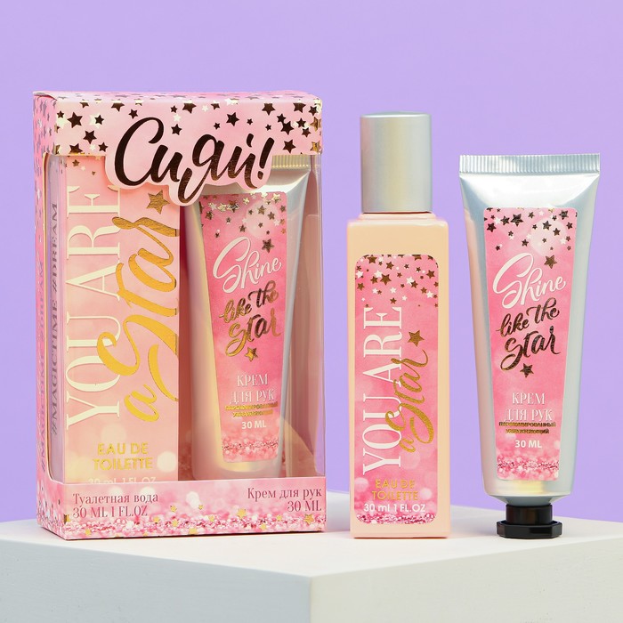 Набор «Сияй»: парфюм (30 мл), крем для рук (30 мл)
Набор «Сияй»: парфюм (30 мл), крем для рук (30 мл)