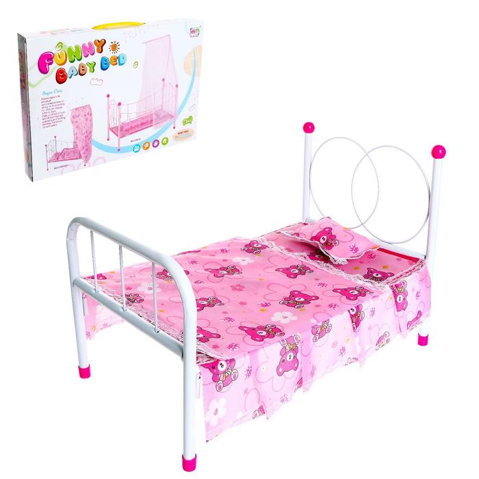 Кровать для кукол, металлический каркас
Кровать для кукол, металлический каркас