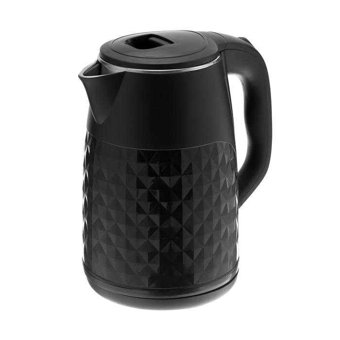 фото Чайник электрический maxtronic max-1010, пластик, колба металл, 2.5 л, 1800 вт, черный