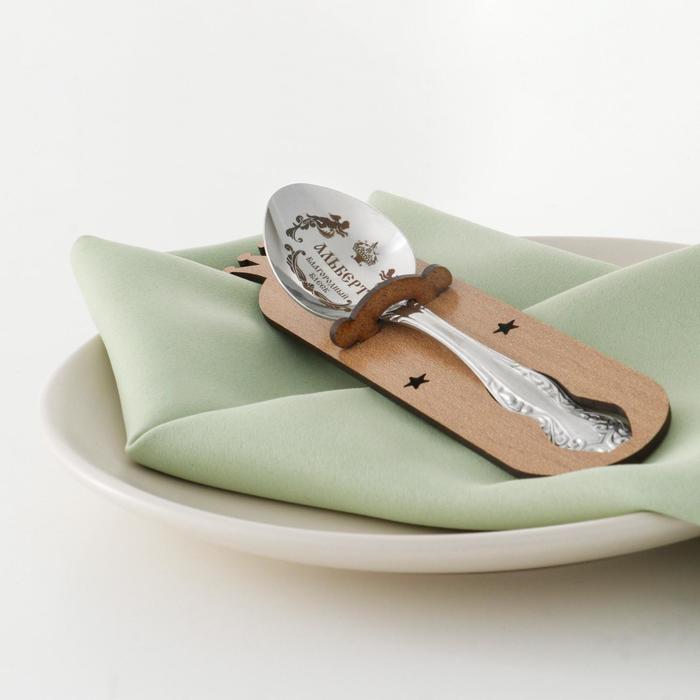 фото Ложка именная, чайная, с гравировкой "альберт", h=14