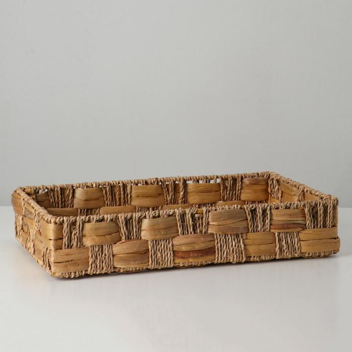 фото Корзина плетеная, 43х25х8 см, камыш