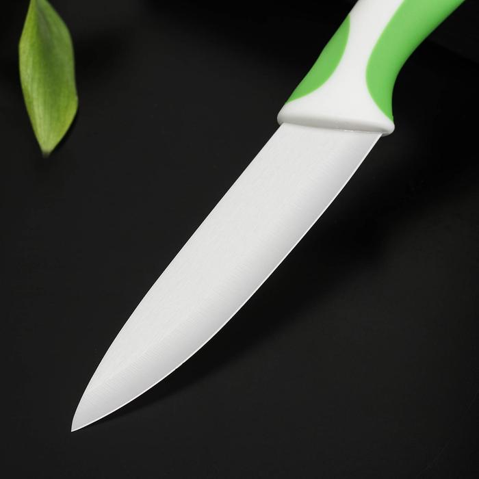 фото Нож керамический доляна «умелец», лезвие 13 см, цвет зелёный