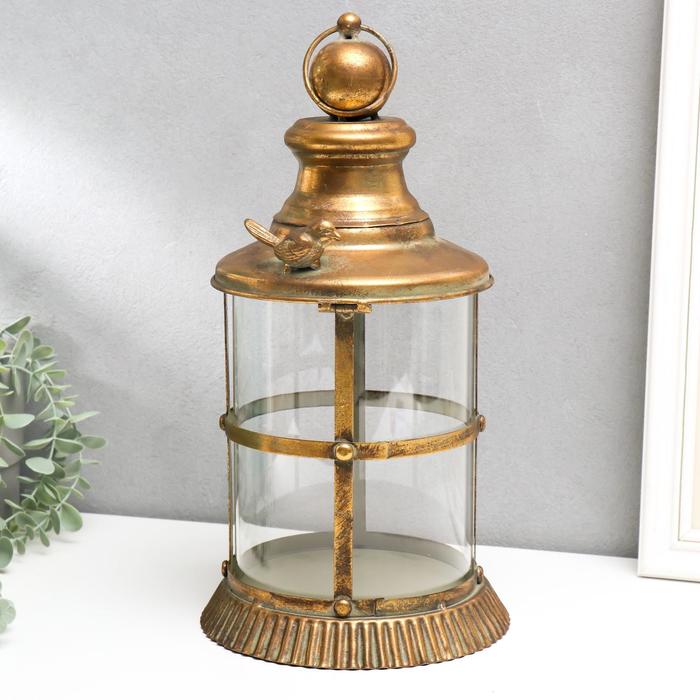Подсвечник металл на 1 свечу "Фонарь с птичкой" состаренное золото 38х19,5х19,5 см
Подсвечник металл на 1 свечу "Фонарь с птичкой" состаренное золото 38х19,5х19,5 см