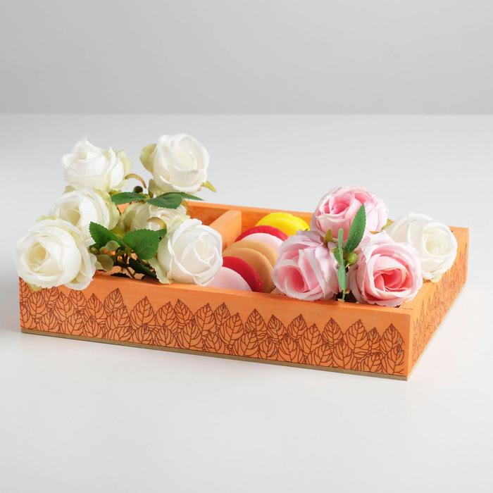 Ящик-кашпо подарочный «Листья», 3 ячейки, 27,5 × 20 × 4,5 см
Ящик-кашпо подарочный «Листья», 3 ячейки, 27,5 × 20 × 4,5 см