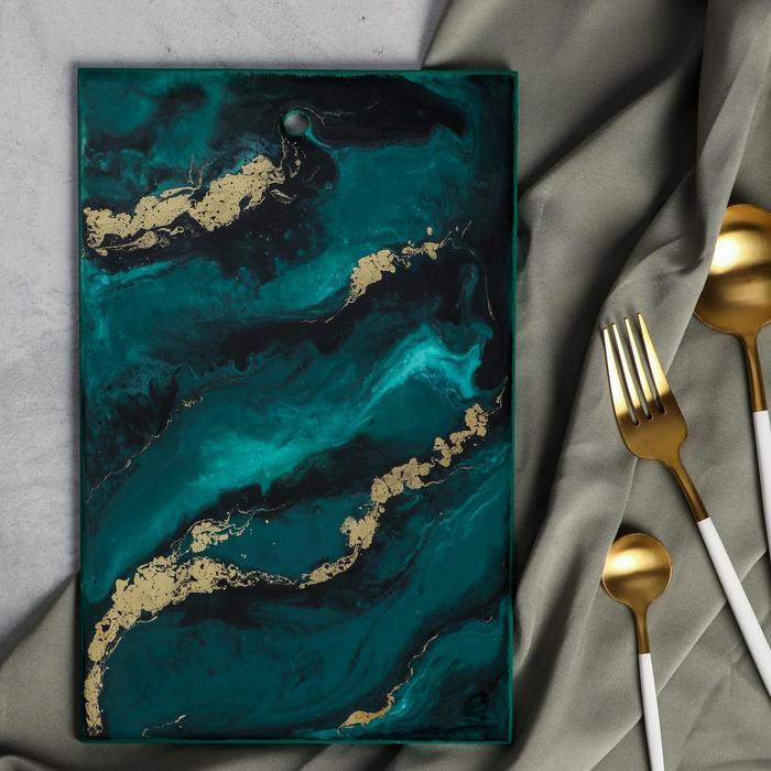 Разделочная доска ручной работы "Малахит" 28х18 см
Разделочная доска ручной работы "Малахит" 28х18 см