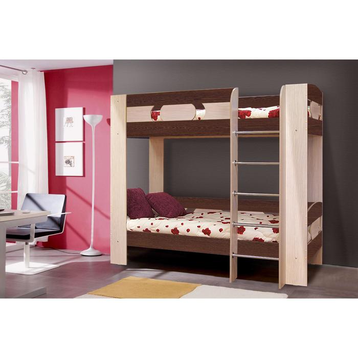 Кровать двухъярусная №6 1870х710 дуб молочный/венге
Кровать двухъярусная №6 1870х710 дуб молочный/венге