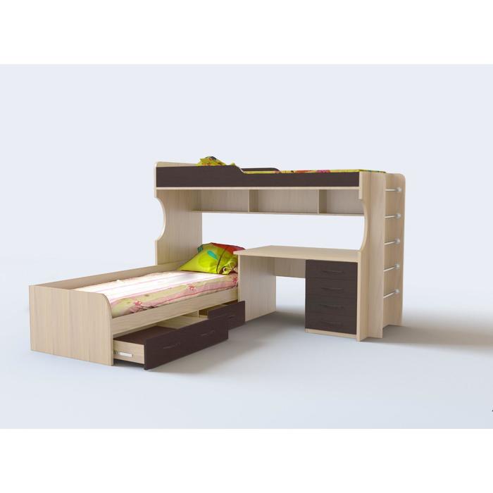 Кровать двухъярусная №12 1910х760/1810х7600 дуб молочный/венге
Кровать двухъярусная №12 1910х760/1810х7600 дуб молочный/венге