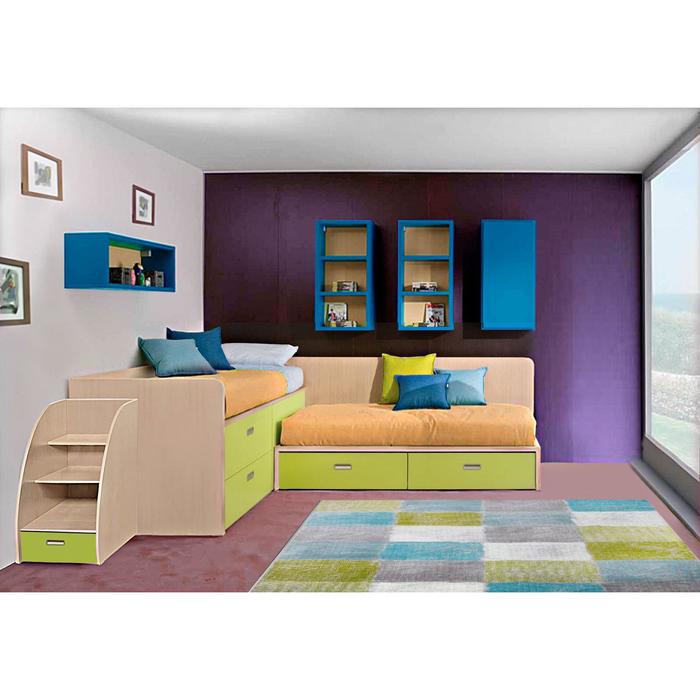 Кровать №13 1920х810 с лестницей, дуб молочный/лайм
Кровать №13 1920х810 с лестницей, дуб молочный/лайм