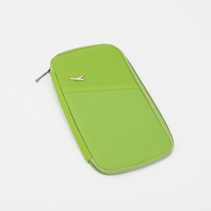 фото Косметичка-органайзер дор одноцвет, 13*1,5*24см, отд на молнии, н/карман, голубой