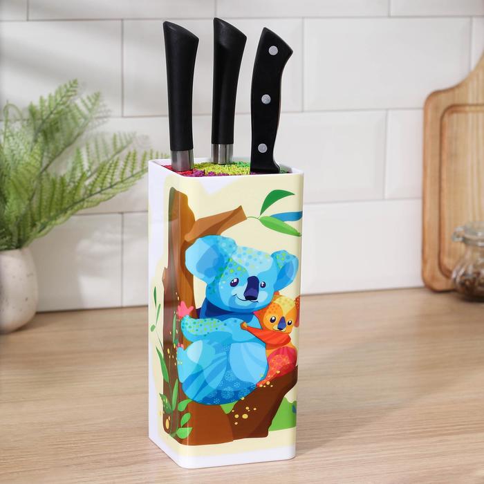 Подставка для ножей с наполнителем «Коалы», 9×9×22,5 см
Подставка для ножей с наполнителем «Коалы», 9×9×22,5 см