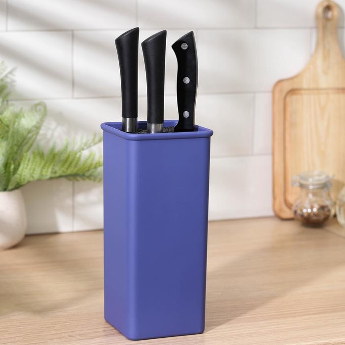 Подставка для ножей с наполнителем «Нео», 9×9×22,5 см, цвет лавандовый
Подставка для ножей с наполнителем «Нео», 9×9×22,5 см, цвет лавандовый