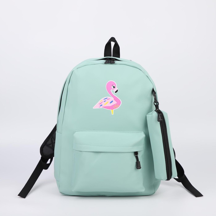 Рюкзак, отдел на молнии, наружный карман, 2 боковых кармана, пенал, цвет бирюзовый
Рюкзак, отдел на молнии, наружный карман, 2 боковых кармана, пенал, цвет бирюзовый