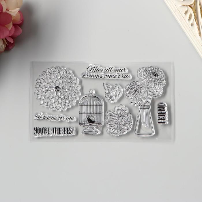 Штамп для творчества силикон "Цветы и птица в клетке" 7,5х13,5 см
Штамп для творчества силикон "Цветы и птица в клетке" 7,5х13,5 см