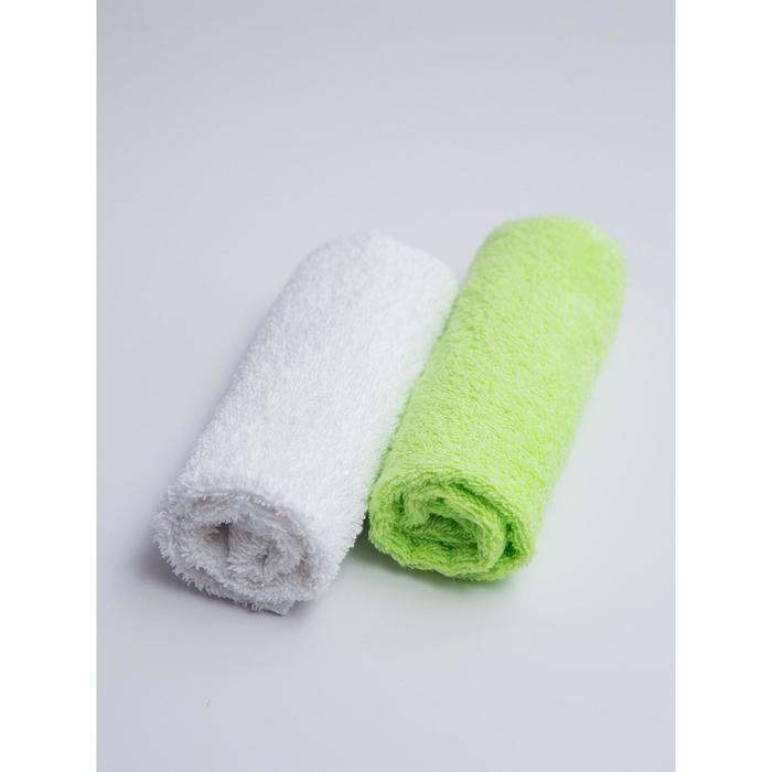 фото Полотенце-салфетка для кормления soft care, размер 35x35 см, цвет белый, зелёный, 2 шт. в наборе amarobaby