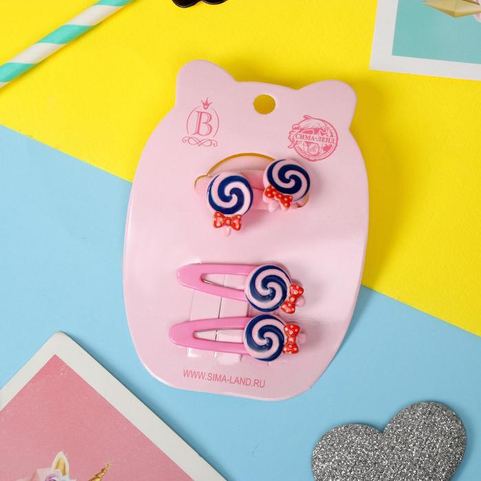 Набор для волос "Кира" (2 резинки, 2 зажима) леденцы, розовый
Набор для волос "Кира" (2 резинки, 2 зажима) леденцы, розовый