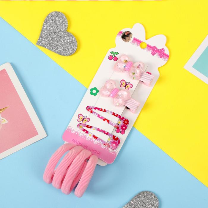 Набор для волос "Лина" (4 резинки, 2 зажима, 2 невидимки) бантики, розовый
Набор для волос "Лина" (4 резинки, 2 зажима, 2 невидимки) бантики, розовый