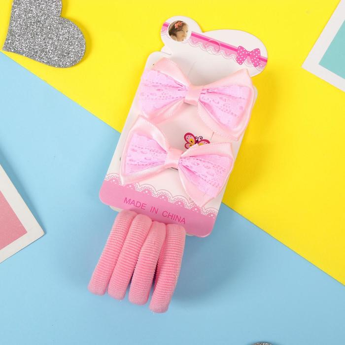 Набор для волос "Лада" (4 резинки, 2 зажима) кружевная вставка, розовый
Набор для волос "Лада" (4 резинки, 2 зажима) кружевная вставка, розовый