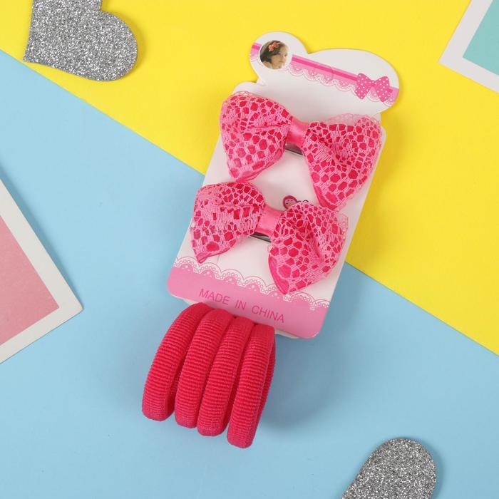 Набор для волос "Лада" (4 резинки, 2 зажима) кружево, розовый
Набор для волос "Лада" (4 резинки, 2 зажима) кружево, розовый