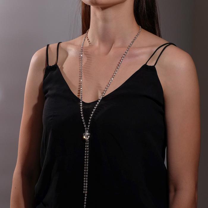 Колье "Нить" крупный элемент, цвет белый в серебре, L=70 
Колье "Нить" крупный элемент, цвет белый в серебре, L=70