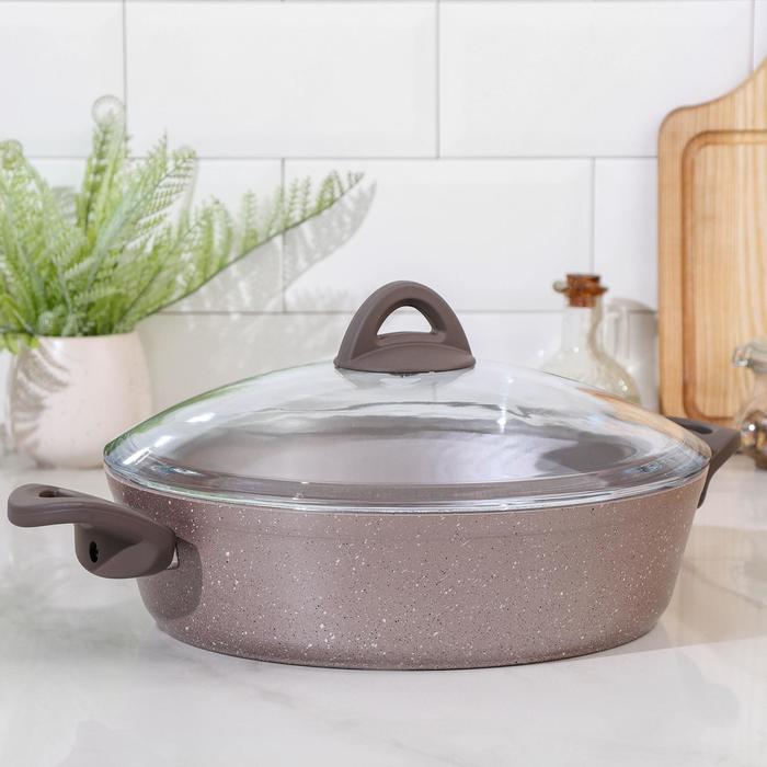 Сотейник Papilla Wilma cappuccino granite, d=30 см, пластиковые ручки, стеклянная крышка, антипригарное покрытие, цвет бежевый
Сотейник Papilla Wilma cappuccino granite, d=30 см, пластиковые ручки, стеклянная крышка, антипригарное покрытие, цвет бежевый