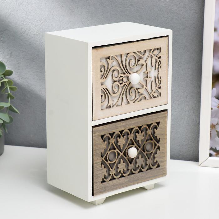 Шкатулка дерево комод 2 ящика "Ажур" 21,5х12х15 см
Шкатулка дерево комод 2 ящика "Ажур" 21,5х12х15 см