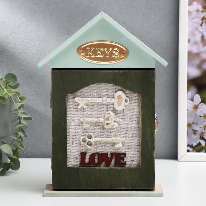 Ключница дерево 4 крючка домик "Золотые ключи - love" 25х16,5х5,7 см
Ключница дерево 4 крючка домик "Золотые ключи - love" 25х16,5х5,7 см