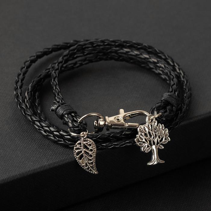 Браслет унисекс "Гравитация" дерево и лист, цвет чёрный с серебром, 77 см
Браслет унисекс "Гравитация" дерево и лист, цвет чёрный с серебром, 77 см