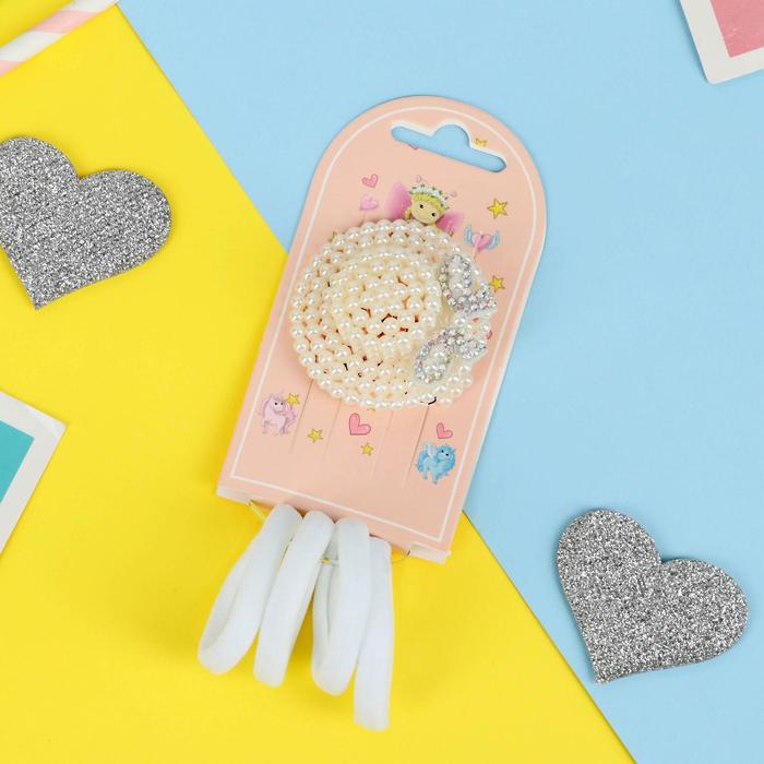 Набор для волос "Агата" (4 резинки, 1 зажим) шляпка, белый
Набор для волос "Агата" (4 резинки, 1 зажим) шляпка, белый