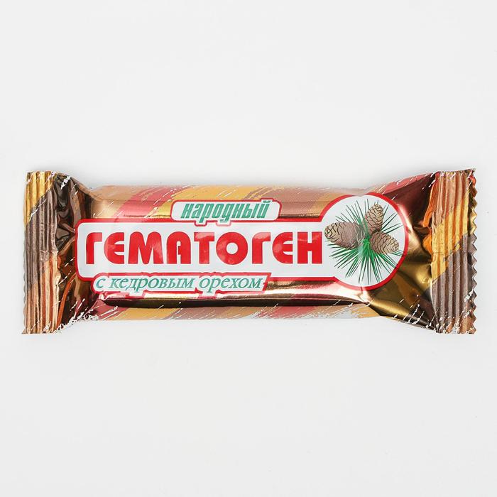 Гематоген Народный с кедровым орехом, 40 г
Гематоген Народный с кедровым орехом, 40 г