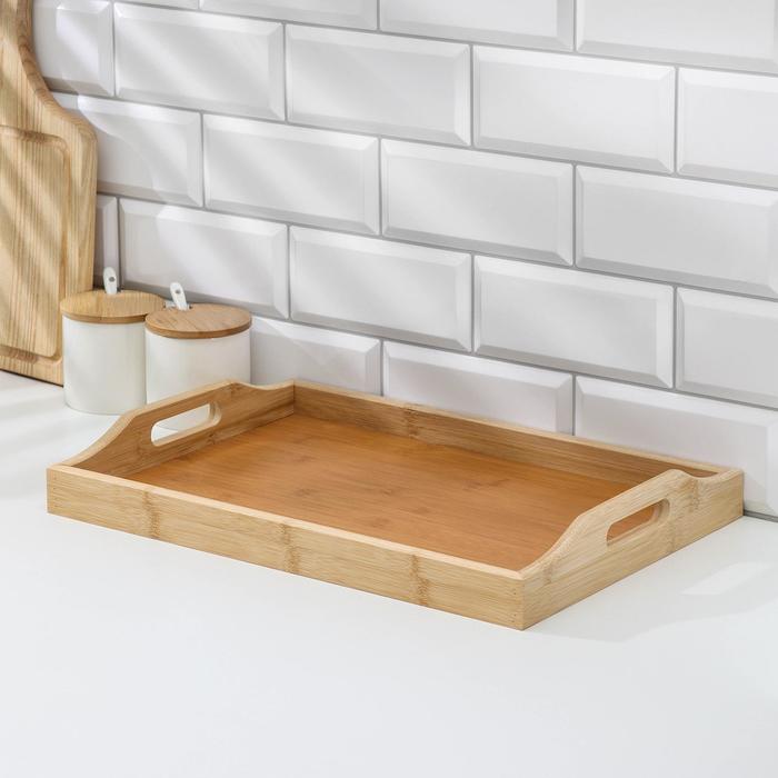 Поднос с ручками, 40×27,8×5,5 см, бамбук
Поднос с ручками, 40×27,8×5,5 см, бамбук