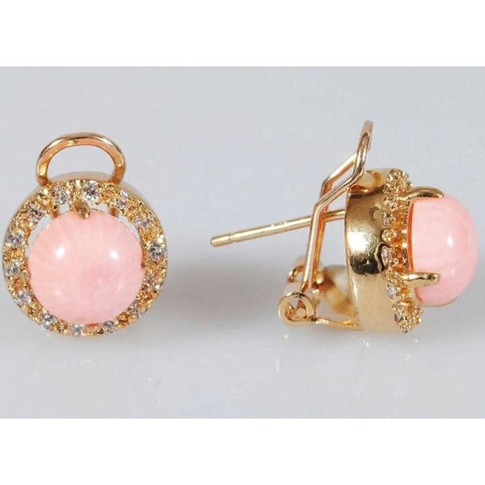 Серьги с кораллом "Круг в цирконах", позолота с родированием
Серьги с кораллом "Круг в цирконах", позолота с родированием