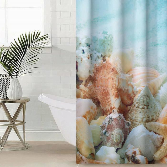 Штора для ванной комнаты «Королевство ракушек», 145×180 см, оксфорд 
Штора для ванной комнаты «Королевство ракушек», 145×180 см, оксфорд